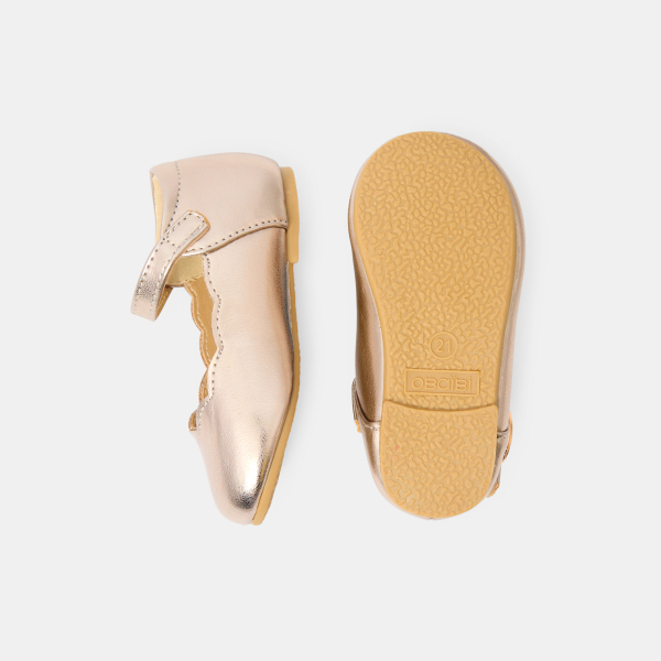 Ballerines cérémonie brillantes dorées bébé fille