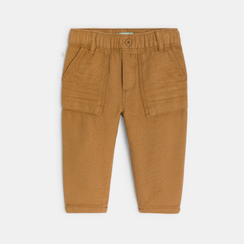 Pantalon lin et coton marron bébé garçon