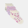 Chaussettes basses imprimé noeuds mauve bébé fille (lot de 3)