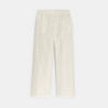 Pantalon large brodé blanc Fille