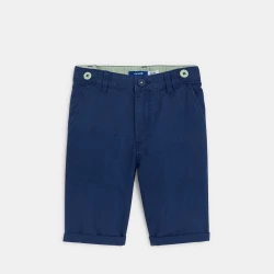 Bermuda slim en toile bleu...