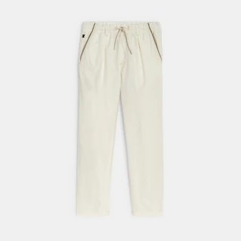 Pantalon carrot élastiqué écru Garçon