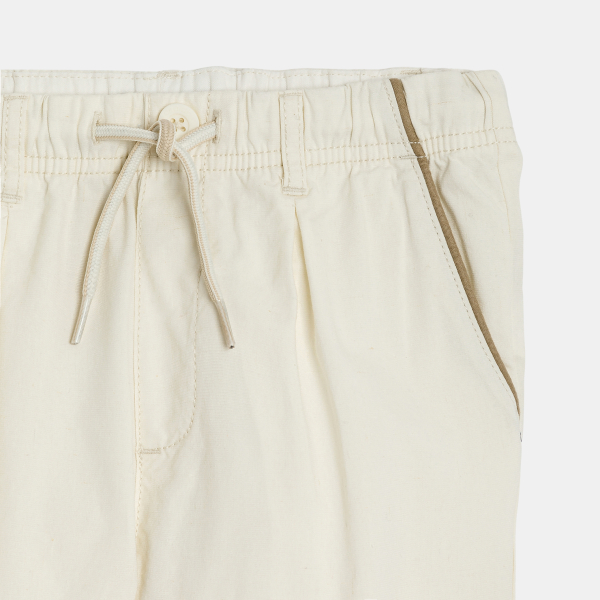 Pantalon carrot élastiqué écru Garçon