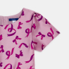 Robe en jacquard motif nœud rose Fille