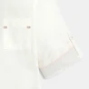 Chemise coton fantaisie col tunisien blanc bébé garçon