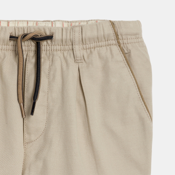 Pantalon carrot élastiqué beige Garçon