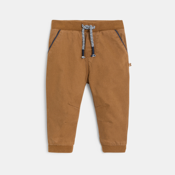 Baby boy's brown cotton joggers