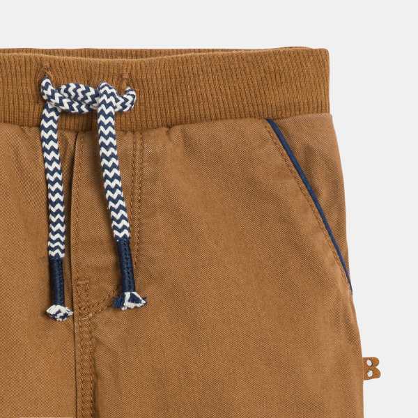 Baby boy's brown cotton joggers