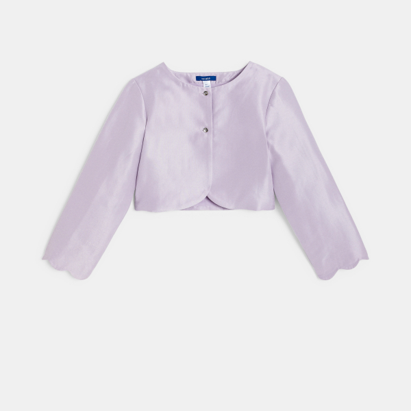 Veste boléro satinée mauve Fille