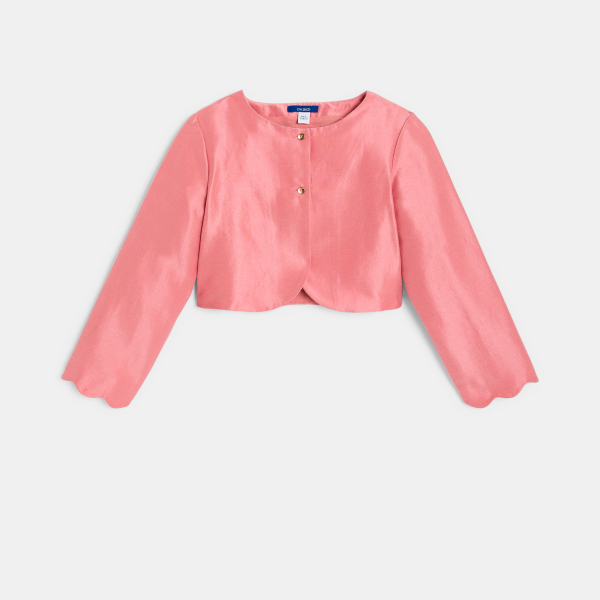 Girl's pink satin bolero jacket