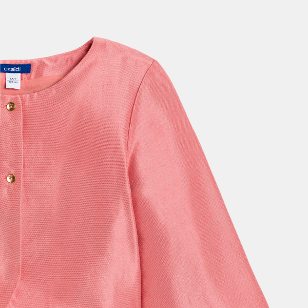 Girl's pink satin bolero jacket