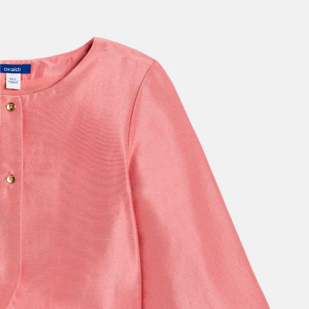 Veste boléro satinée rose Fille