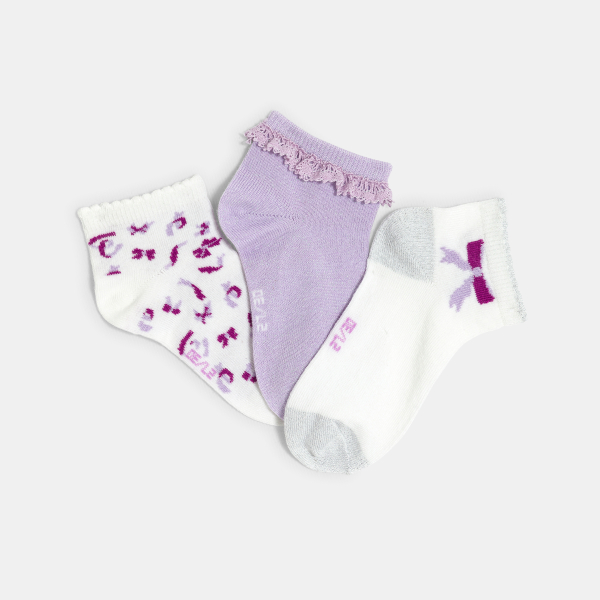 Girl's patterned trainer socks (set of 3)