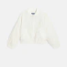 Blouson bomber brodé blanc Fille