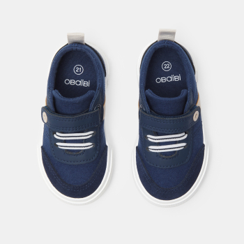 Baby boy's elegant blue canvas shoes