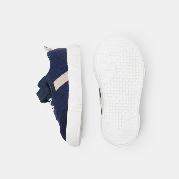 Baby boy's elegant blue canvas shoes