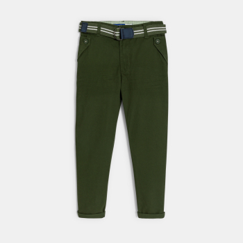 Boy's dark green carrot-cut trousers
