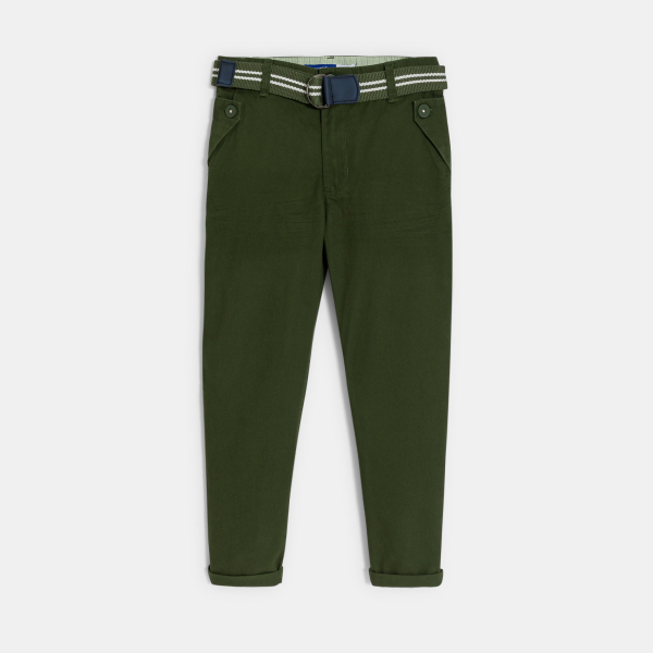 Boy's dark green carrot-cut trousers