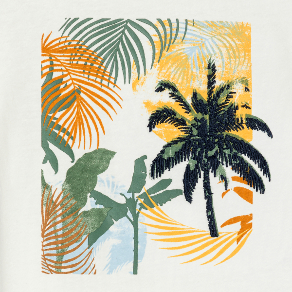 Baby boy's white palm tree T-shirt