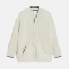 Boy's navy blue fleece longline baseball jacket