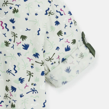 Chemise palmiers bleu bébé garçon