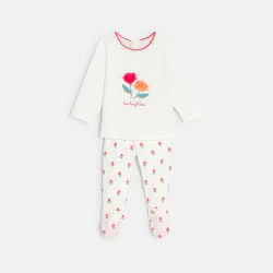 Baby girl's white floral pyjamas