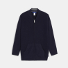 Boy's navy blue fleece longline baseball jacket
