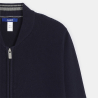 Boy's navy blue fleece longline baseball jacket