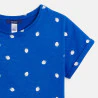 Girl's blue short-sleeve strawberry motif T-shirt