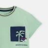 Baby boy's green piqué fabric T-shirt