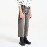 Girl's faded grey wide-legged jeans