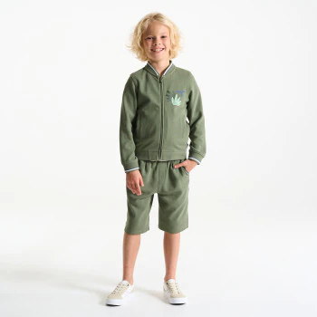 Sweat-shirt teddy kaki Garçon