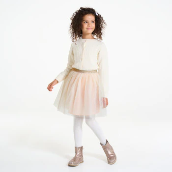 Girl's short tutu skirt in nude pink tulle
