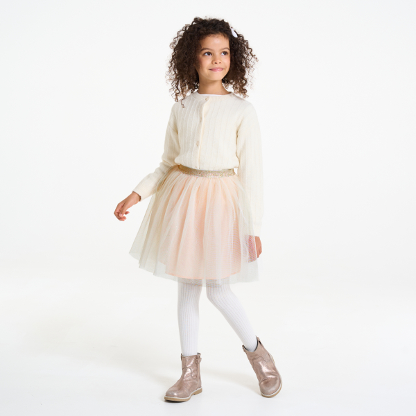 Jupe tutu courte en tulle rose nude Fille