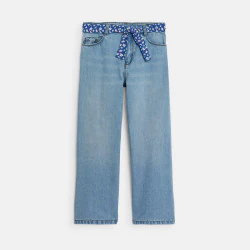 Girl's blue wide-leg jeans...