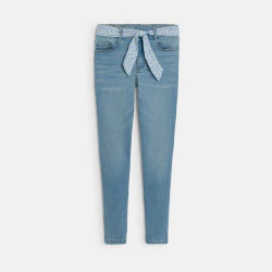 Girl's blue belted skinny...