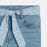 Girl's blue belted skinny jeans