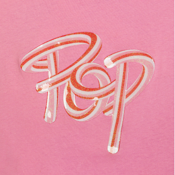 Girl's pink pop slogan T-shirt