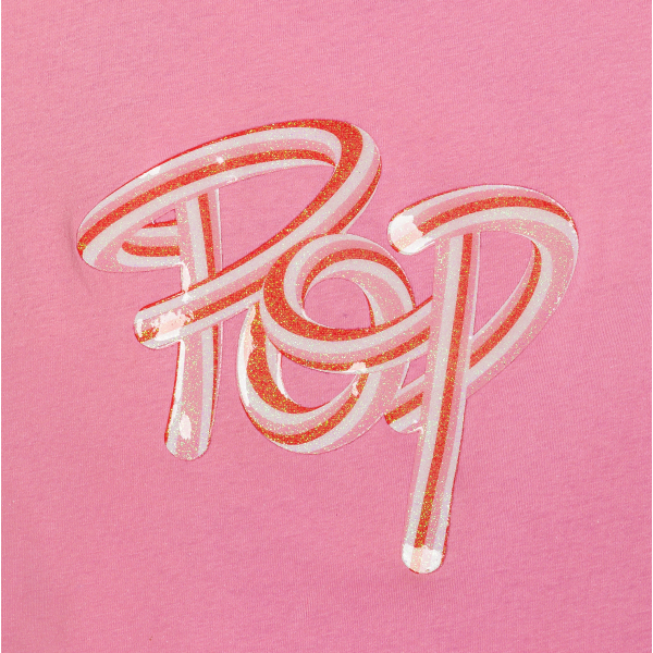 Girl's pink pop slogan T-shirt