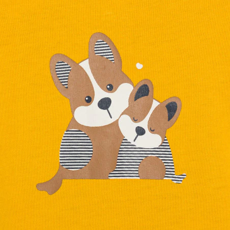 Dors-bien coton léger chiens jaune bébé garçon