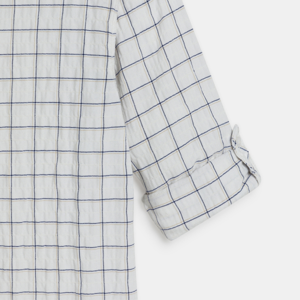 Boy's white checked shirt