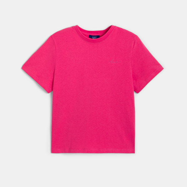 Girls basic plain pink T-shirt