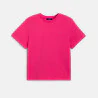T-shirt basique uni rose Fille