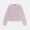 Girl's mauve openwork cardigan Girl's mauve openwork cardigan