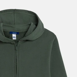 Sweat zippé à capuche jaune...