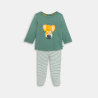 Baby boy's green lightweight jersey pyjamas with elephant musician motif