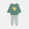 Baby boy's green lightweight jersey pyjamas with elephant musician motif