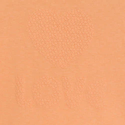 Girl's orange love slogan...