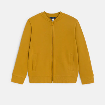 Sweat-shirt teddy en molleton uni curry Garçon