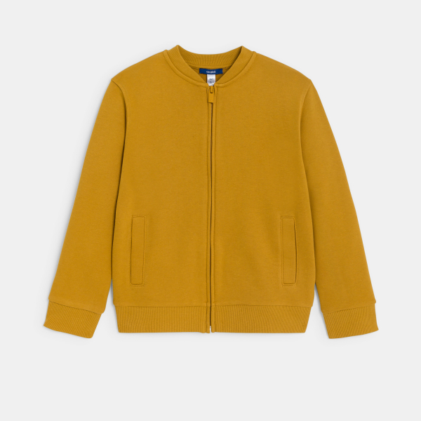 Sweat-shirt teddy en molleton uni curry Garçon